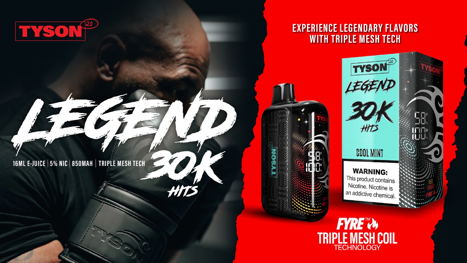 Tyson 2.0 Legend 30K disposable vapes